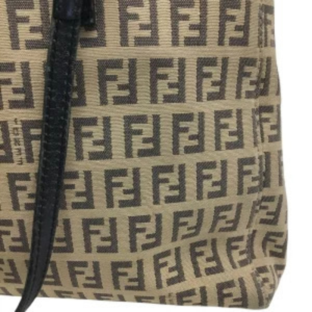 Fendi Zucchino Bag Tote Canvas Beige Cream